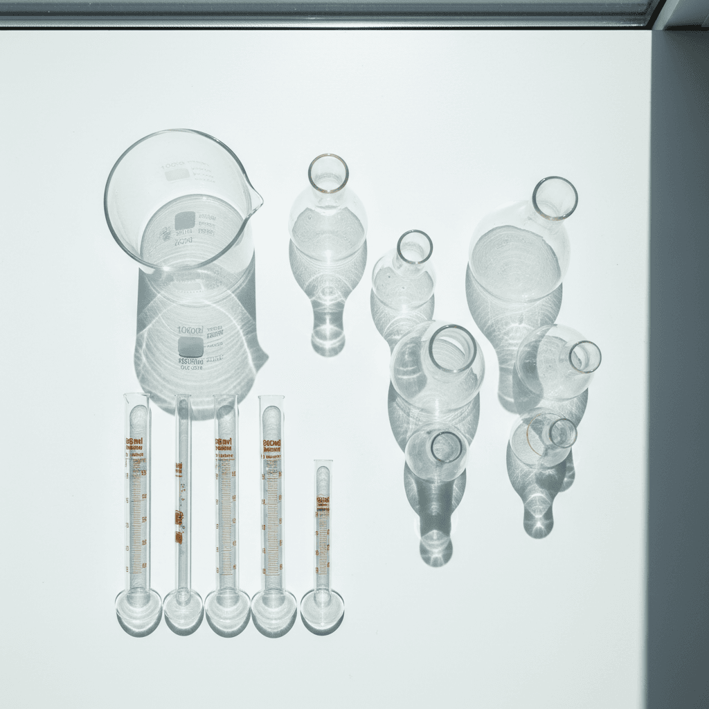 Array of laboratory glassware collection